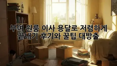 부여 원룸 이사, 용달로 저렴하게 끝내기! 후기와 꿀팁 대방출